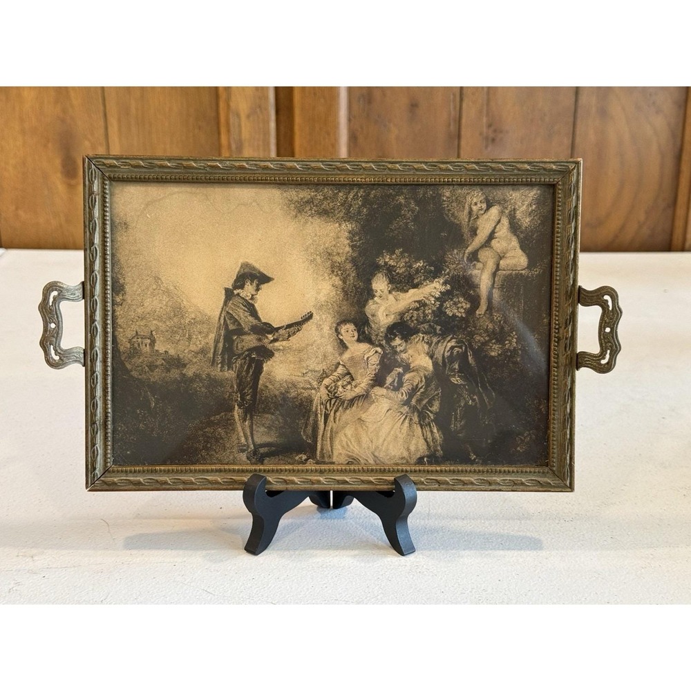Antoine Watteau French Art Picture / Tray ~ Lesson Of Love "The Guitar Player"